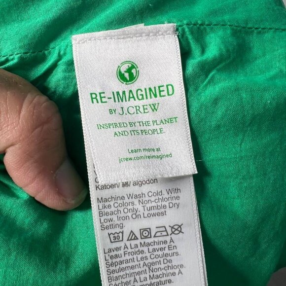 J. Crew Factory Green Floral Button Front Mini Dress - Size 16 - Picture 6 of 8